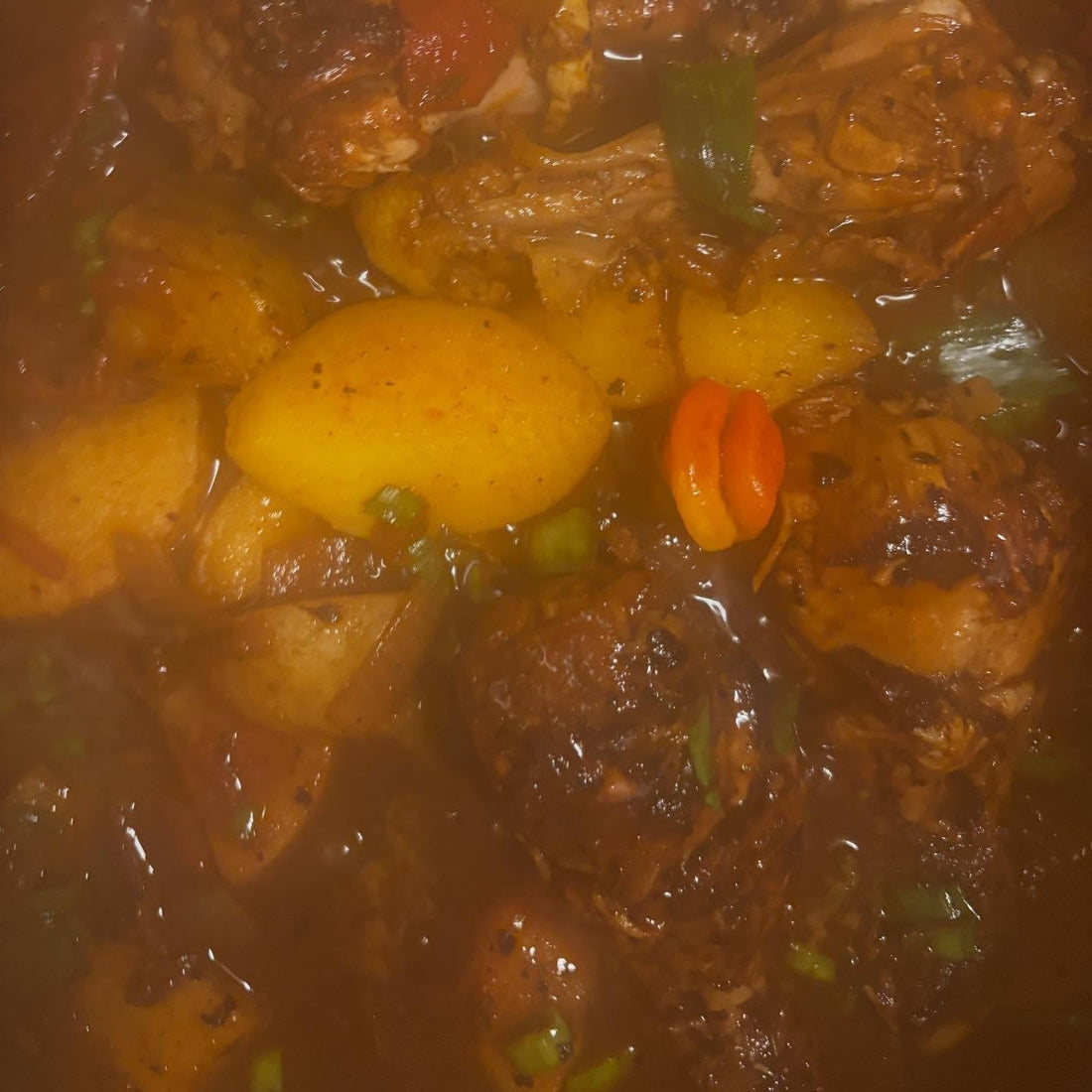 Trinidad Style Stewed Chicken with Pepper Dem