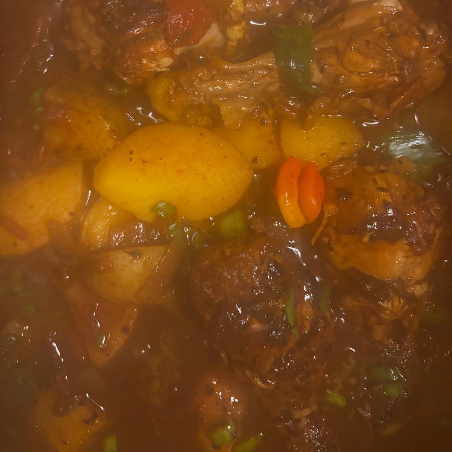 Trinidad Style Stewed Chicken with Pepper Dem