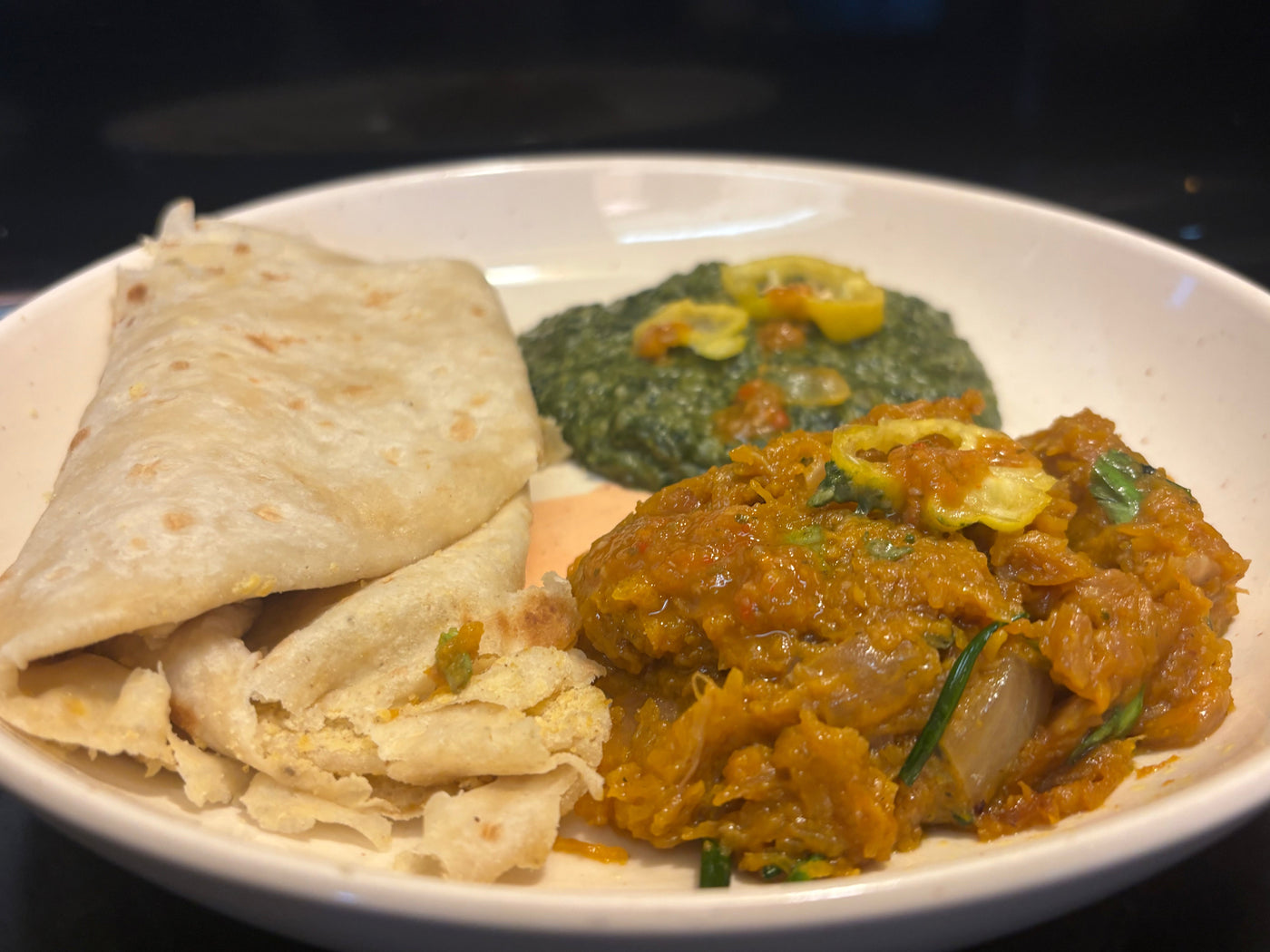 Pumpkin and Coconut Callaloo w Pepper Dem