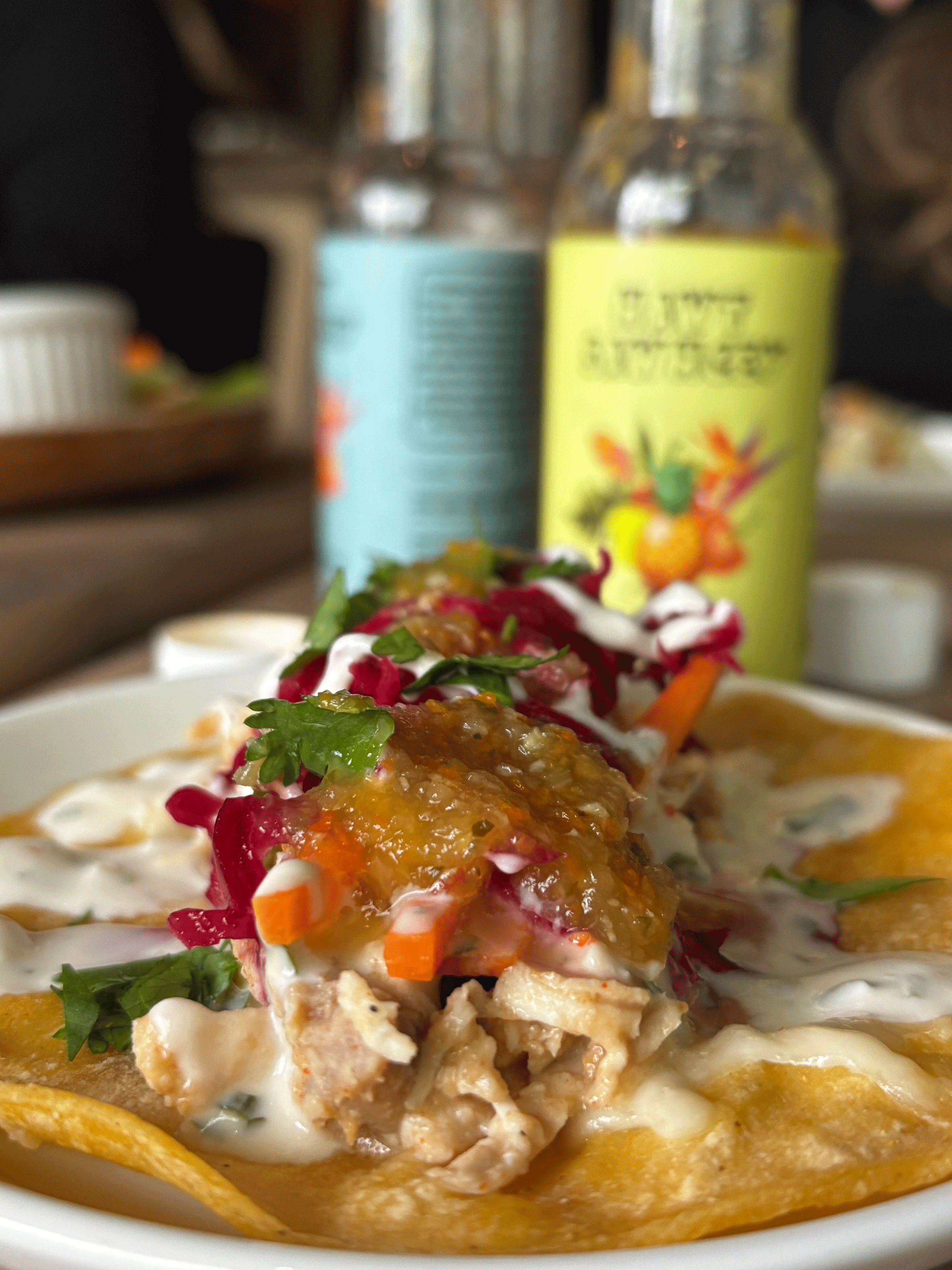 Pineapple Bacchanal hot sauce with tacos